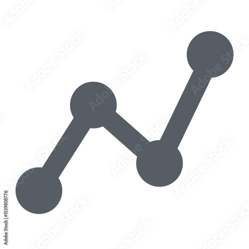 A simple line graph with four points showing an upward trend on a white background in gray color