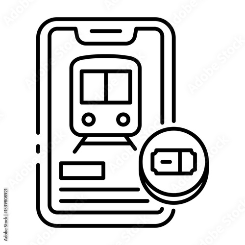 This Mobile ticket icon is suitable for Travel and Tourism, etc
