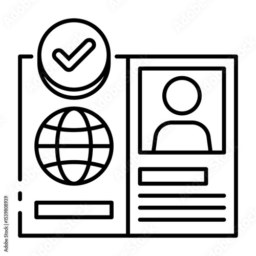 This Passport icon is suitable for Travel and Tourism, etc