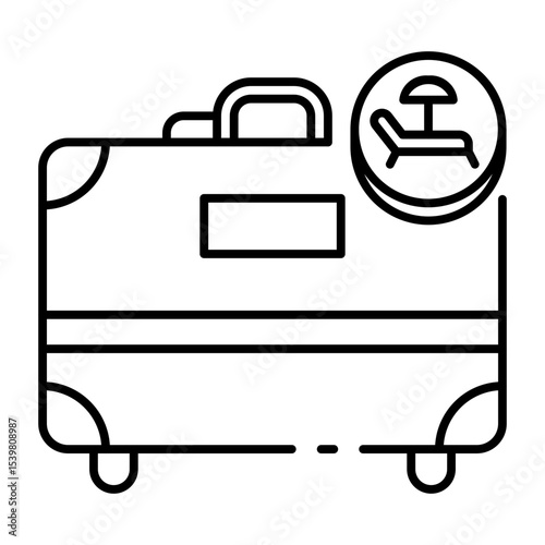 This Suitcase icon is suitable for Travel and Tourism, etc