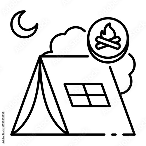 This Tent icon is suitable for Travel and Tourism, etc