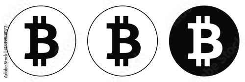 Bitcoin vector illustration with cryptocurrency circle design element

