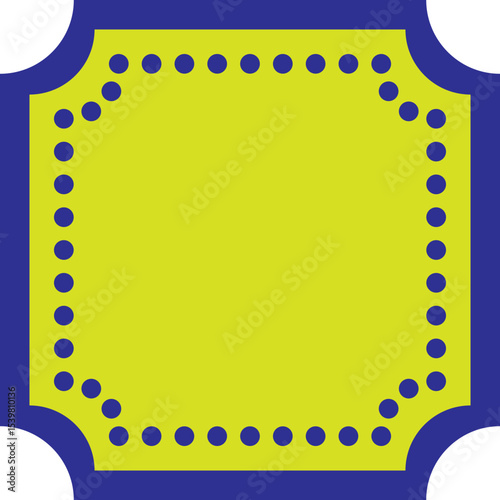 Colorful decorative frame with circular accents.