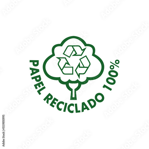 100% PAPEL RECICLADO VECTOR SIGN