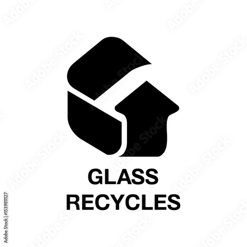 GLASS RECYCLES VECTOR LOGO SIGN BLACK