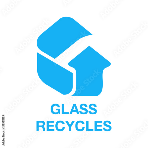GLASS RECYCLES LOGO SIGN BLUE