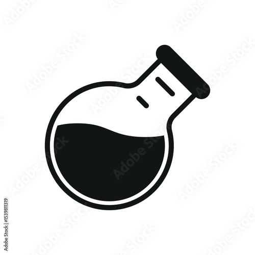 Glyph icon of test flask for digital education design.
