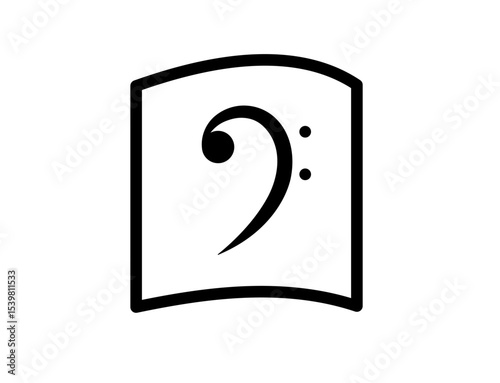 Icon of sheet music with a bass clef and notes 08D : Eighth note, Quarter note, quaver, crotchet , musical instrument , sheet music , music score 