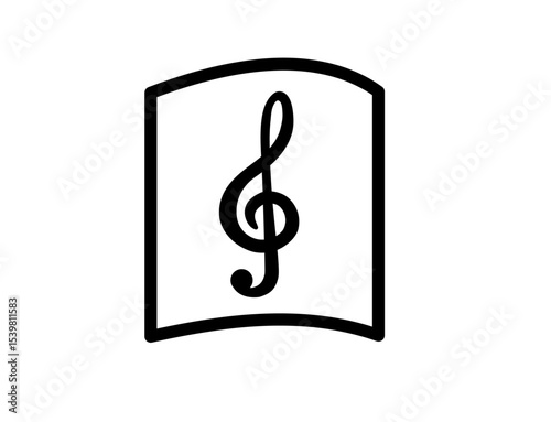 Icon of sheet music with a treble clef and notes 06D : Eighth note, Quarter note, quaver, crotchet , musical instrument , sheet music , music score 