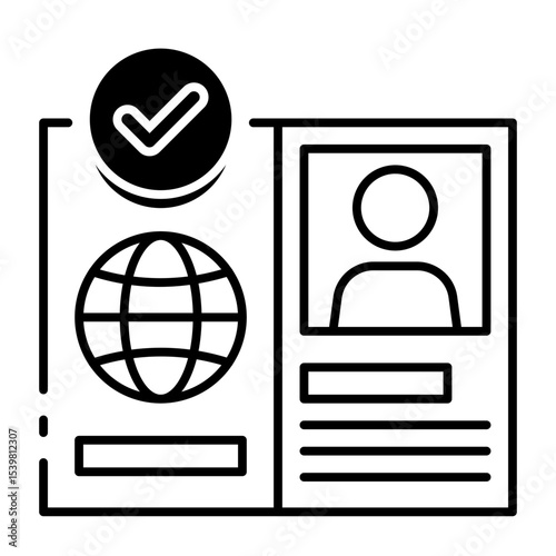 This Passport icon is suitable for Travel and Tourism, etc
