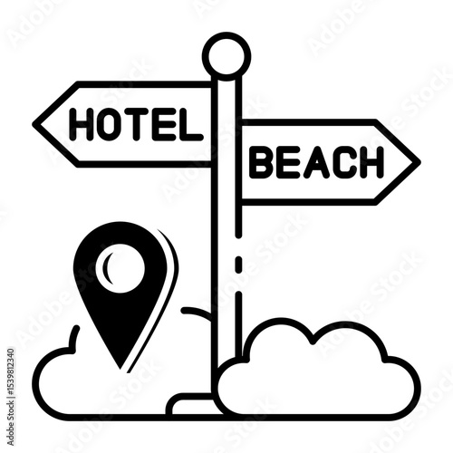 This Sign board icon is suitable for Travel and Tourism, etc