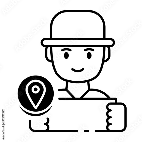 This Tour guide icon is suitable for Travel and Tourism, etc