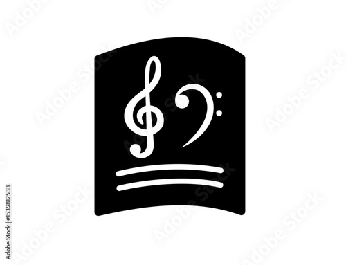 Icon of sheet music with treble and bass clefs 20B
