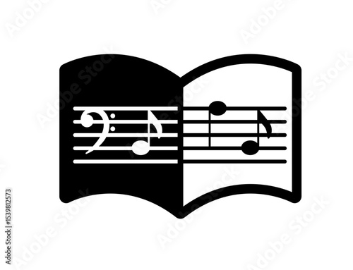 Icon of sheet music with a bass clef and notes 19B : Eighth note, Quarter note, quaver, crotchet , musical instrument , sheet music , music score 