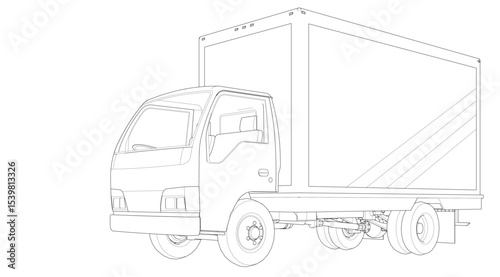 car for transporting goods 3d illustration