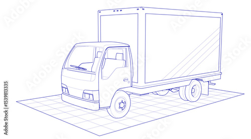 car for transporting goods 3d illustration