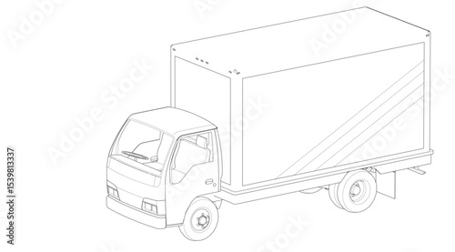 car for transporting goods 3d illustration
