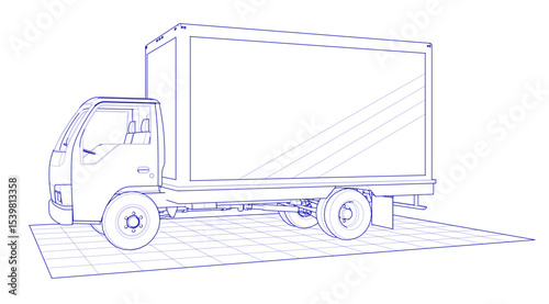 car for transporting goods 3d illustration