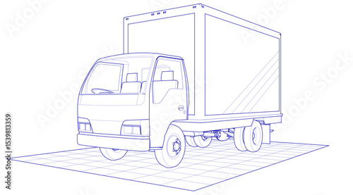 car for transporting goods 3d illustration