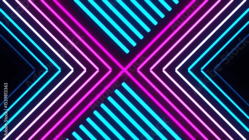 Blue and Pink Geometric Neon Background VJ Loop in 4K
