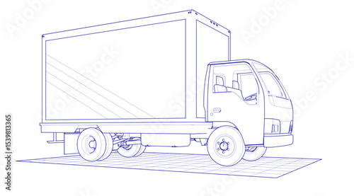car for transporting goods 3d illustration
