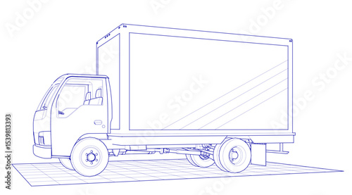 car for transporting goods 3d illustration