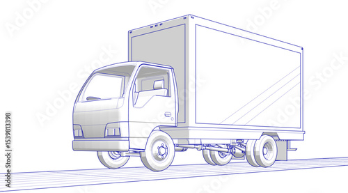 car for transporting goods 3d illustration