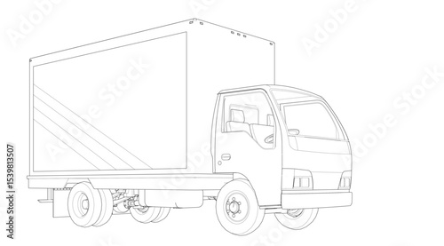 car for transporting goods 3d illustration