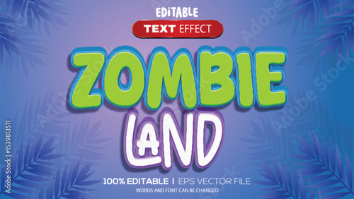 3d text effect zombie land