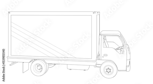 car for transporting goods 3d illustration