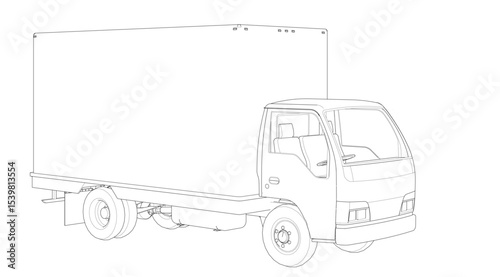 car for transporting goods 3d illustration