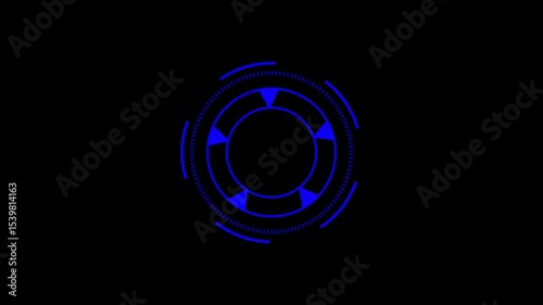circle digital holographic element icon .animation 