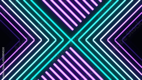 Purple and Turquoise Geometric Neon Background VJ Loop in 4K