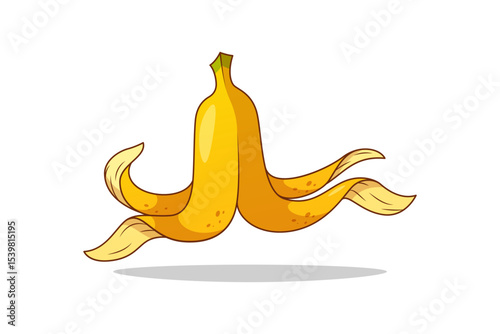 Banana peel waste isolated on white background.