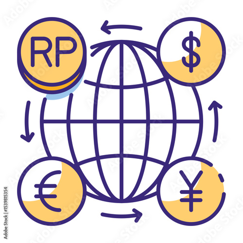 This Currency exchange icon is suitable for Travel and Tourism, etc