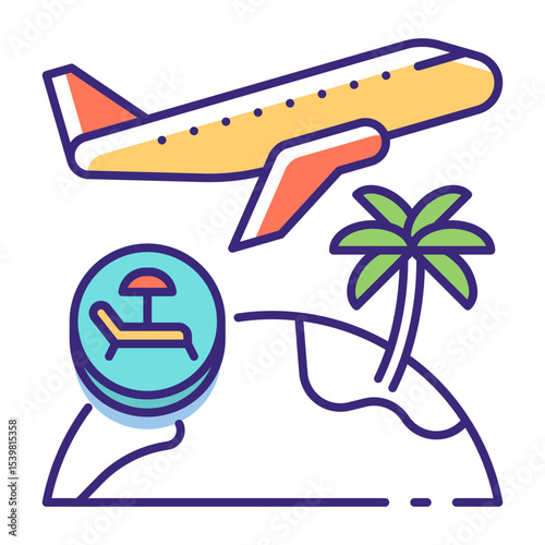 This Flight icon is suitable for Travel and Tourism, etc