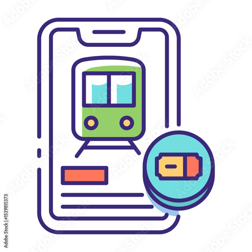 This Mobile ticket icon is suitable for Travel and Tourism, etc