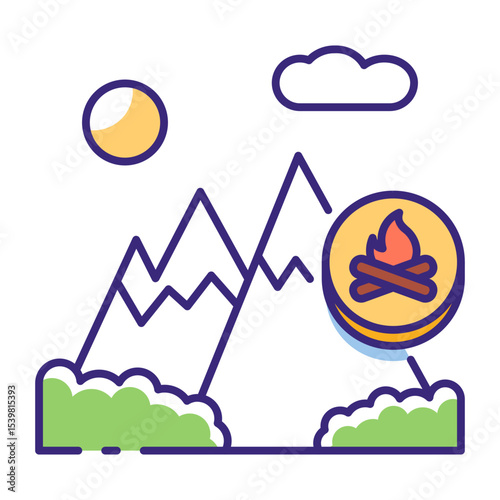 This Mountain icon is suitable for Travel and Tourism, etc