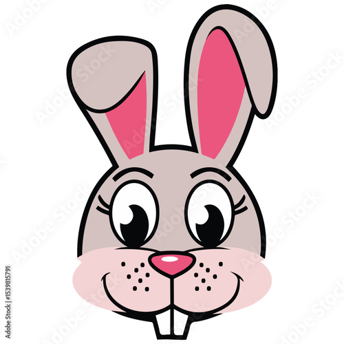 Cute bunny representing upcoming year vector isolated white background
