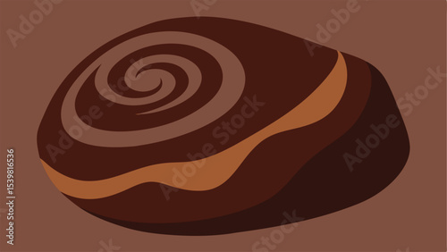 Abstract chocolate truffle illustration with swirls and layered designs on a transparent background