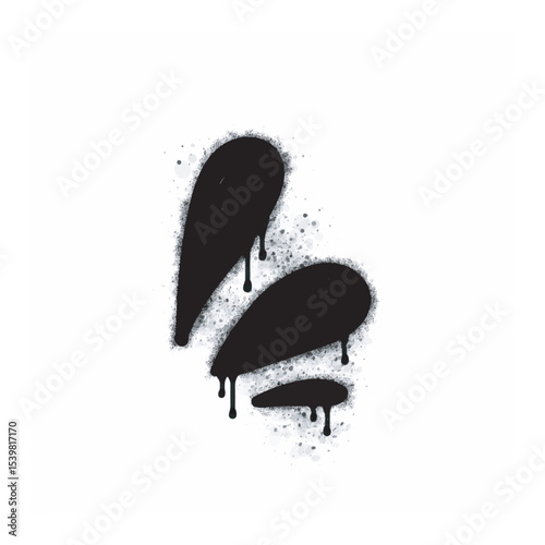 Water splash spray icon isolated on white background. Water splash graffiti icon sprayed in black on white background. Vector illustration.