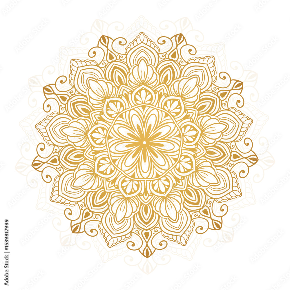 Beautiful decorative golden mandala design