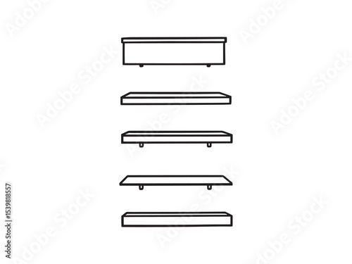 floating shelf interior decoration line art style vector