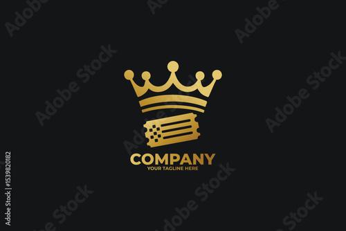 VIP Ticket Crown Logo Design