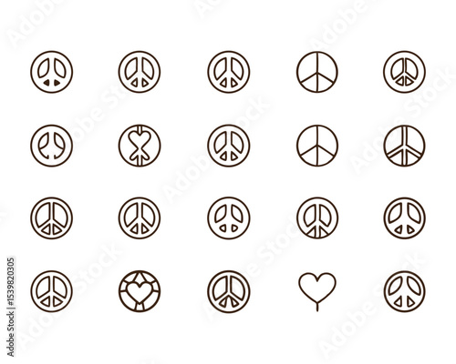 Peace Sign icon set