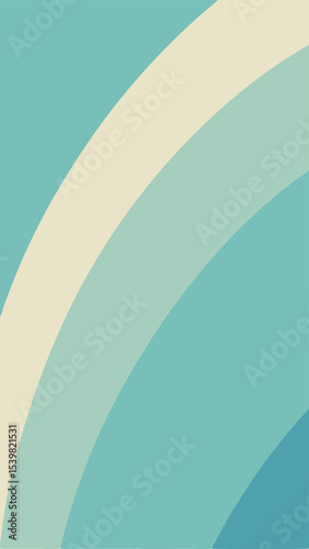 Abstract curved lines illustration in calming blue and beige tones design