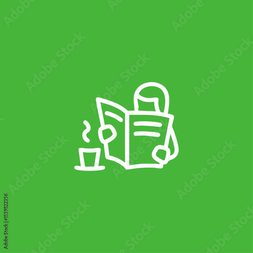 Coffee break icon logo flat vector design