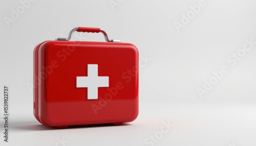 Emergency preparedness action first aid kit display indoor setting product showcase clean environment close-up view