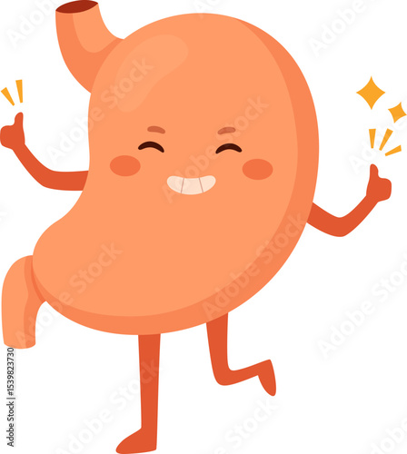 Smiling Stomach Cartoon Character

