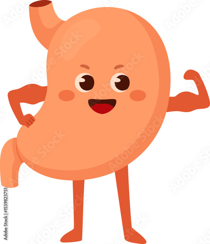 Strong Stomach Cartoon Character

